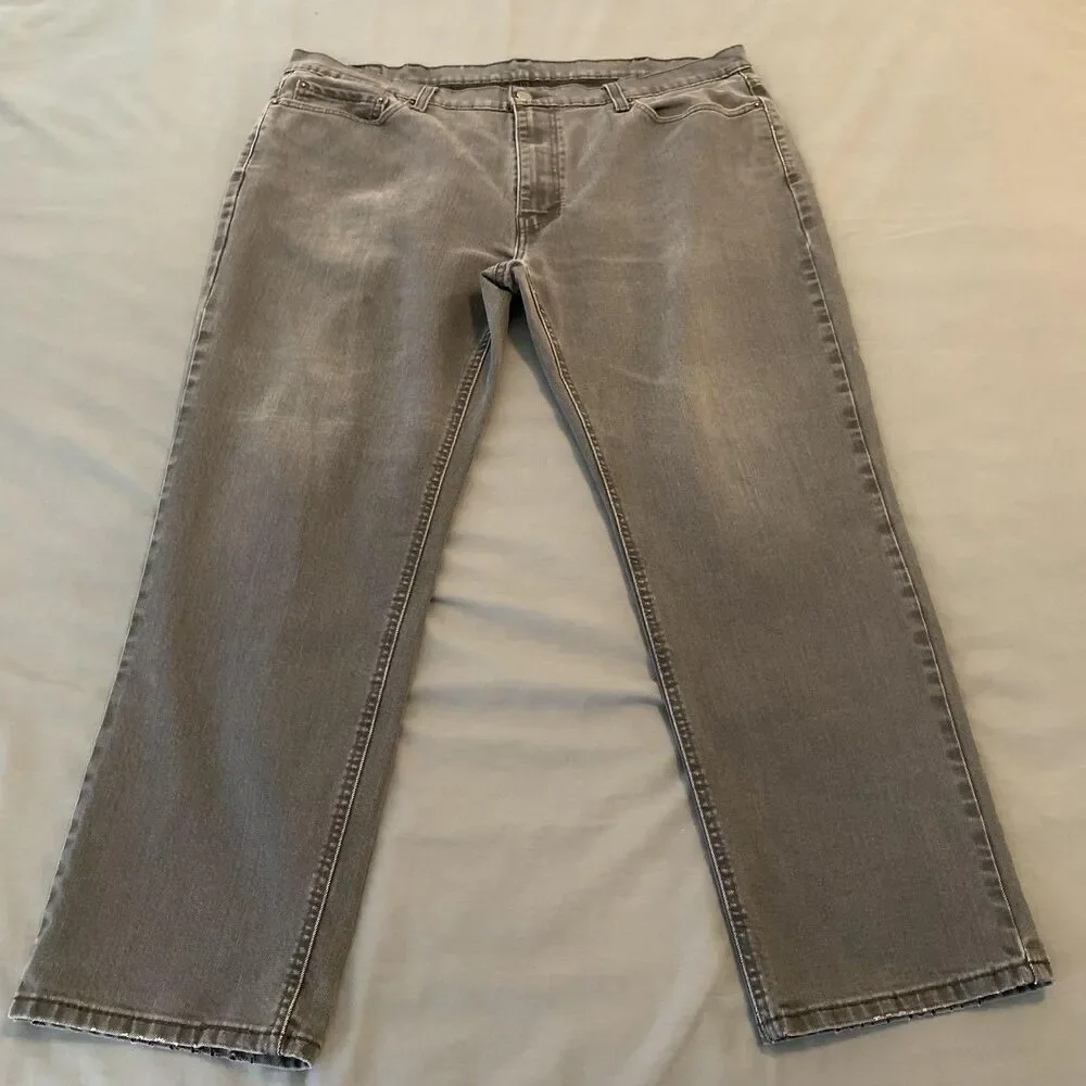 Levis 541 Jeans Mens 40x30 Gray Charcoal Wash Athletic Taper Stretch Denim Pants